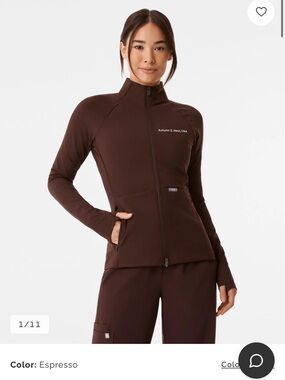 Figs ContourKnit Scrub Jacket Espresso.
